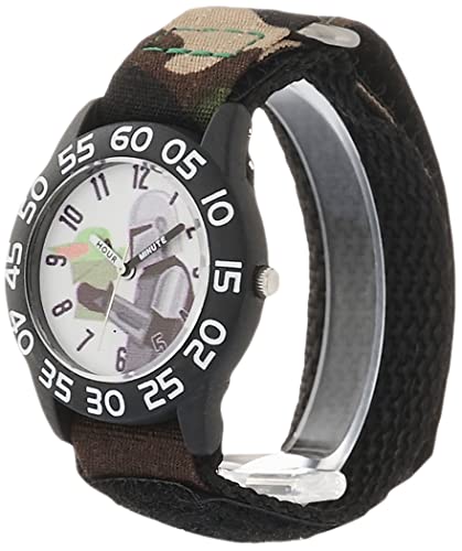Star Wars The Manalorian Kids Plastic Time Teacher Analog Quartz Nylon Strap Watch, Black/Black #TOP3