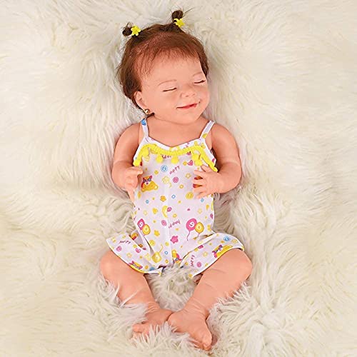 MWKL Niedliche Reborn Baby Reborn Puppe Vollsilikon Körper Wiedergeburt Puppe 20 Zoll Lebensechte Realistische… – Bild 7