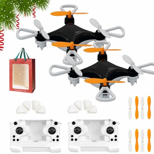 All-Ages Mini Drone with Easy Stunt Flights & 360° Tricks - Perfect Beginner-Friendly Flyer, Mini Drone for Beginners with LED & Altitude Hold & Propeller Protection, For Indoor Outdoor (2pcs B)
