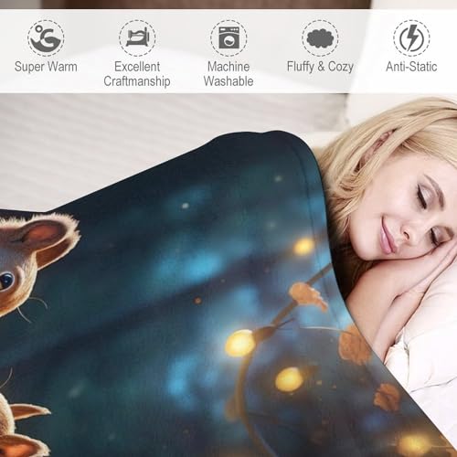 Couverture écureuil en flannel de qualité supérieure pour décorer un lit douillet - 4