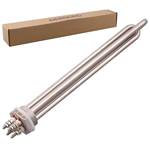 DERNORD 1 Zoll DN25 Heizelement Doppel U Typ Elektrische Brauwasserbereiter BSP 33.25mm Gewinde Edelstahl Flansch 240V 2400W