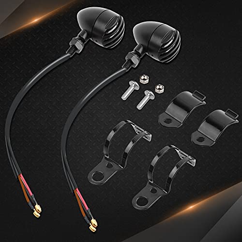 NTHREEAUTO LED Motorcycle Turn Signals Blinkers Smoked Front Running Light Universal Compatible with Harley Sportster Honda Shadow Suzuki Yamaha Kawasaki Vulcan Ninja Bobber 12V Motorbikes