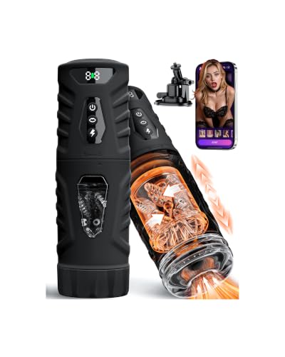 EINSEO Male Masturbator Penis Pump, AI Sync Sex Toys for Men with 7 Thrusting & 360° Rotation, Up to 155 Strokes/Min, 7 Blowjob Suction Pocket Pussy, Silicone-Wrapped Adult Toy with Gags & Muzzles