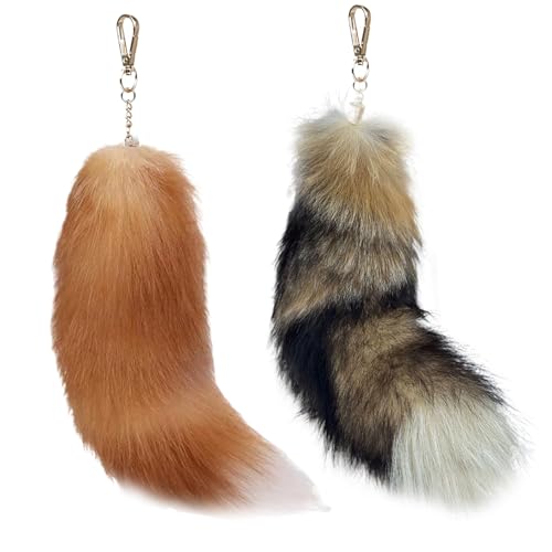 Porte-clés queue de renard pour sac à dos et accessoire de voiture