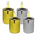 Mr. Light Metallic Votive Candles with Timers, Gold/Silver, Set of 4