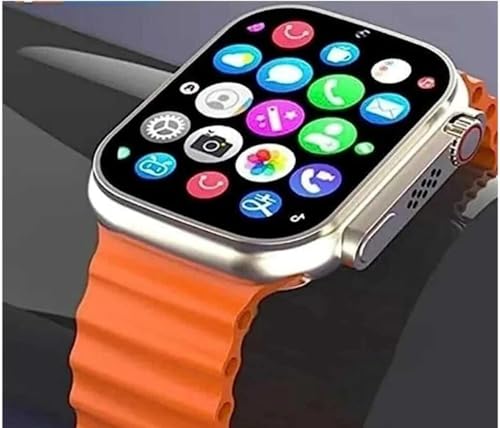 Image of CHG T800 Orange Smartwatch Bluetooth Calling | 1.99 inch HD Display | Fitness Tracker | Heart Rate & SpO2 Monitor | Sports Smart Watch for Men & Women | Android & iOS Compatible