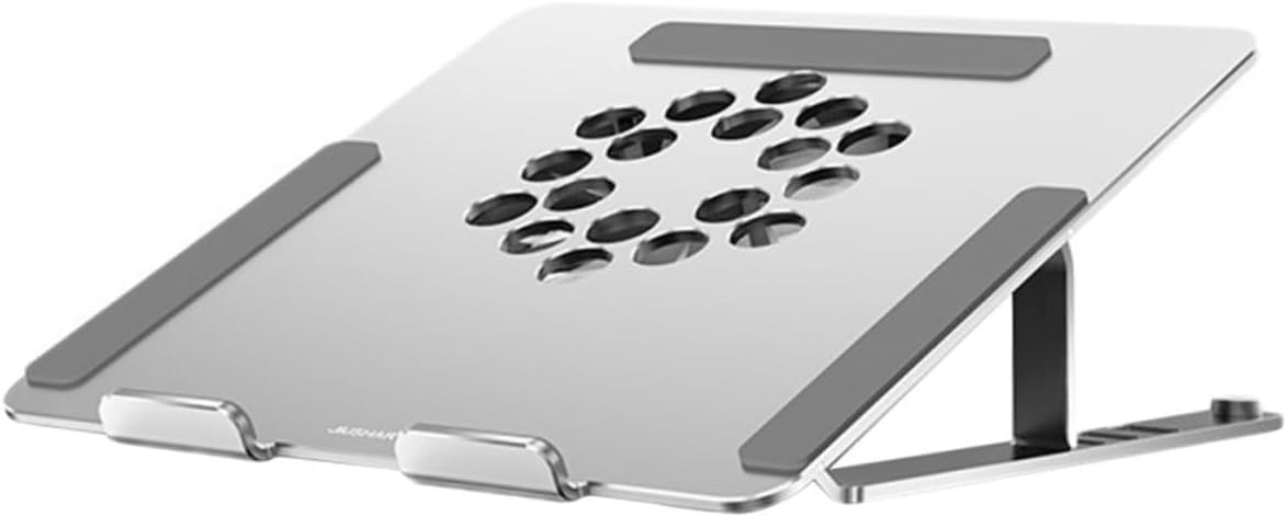 Gadpiparty Laptop Cooling Pad Stand with Aluminum Alloy Adjustable Height, LED Fan Cooler for Gaming and Office Use, Silver Laptop Air Cooler Compatible to 17.3 Inch