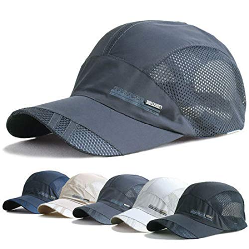Image of iSWEVEN Summer Breathable Mesh Baseball Cap Quick Drying Hats for Men UV Protection Outdoor Cap