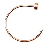 22g 10mm (3/8 Inch) Rose Gold IP Plated Surgical Steel Hoop Nose Ring