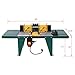 Electric Benchtop Router Table 34 in. x 13.5 in, Universal Benchtop Router Tables Top with Steel Stand, Adjustable Fence, Safety Guard & Miter Gauge for Woodworking, Craftsman Tool (Green)