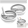 2 Pack 40 oz Tumbler Flip Straw Lid Replacement for Stanley Quencher H2.0, Leak Proof Spill Proof Lid Compatible with Stanley Cup, Tumbler Accessories (White)