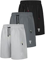 Tuliara 3 Pack Boys Shorts with Zipper Pockets Boys Athletic Shorts