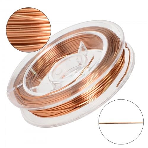 Alambre de Cobre, 2 Rollos de 0,5 mm x 10 m Alambre de Bobinado Esmaltado Alambre de Cobre Conductor, Alambre de Envoltura Magnética para Transformadores Generadores de Inductancia Motores