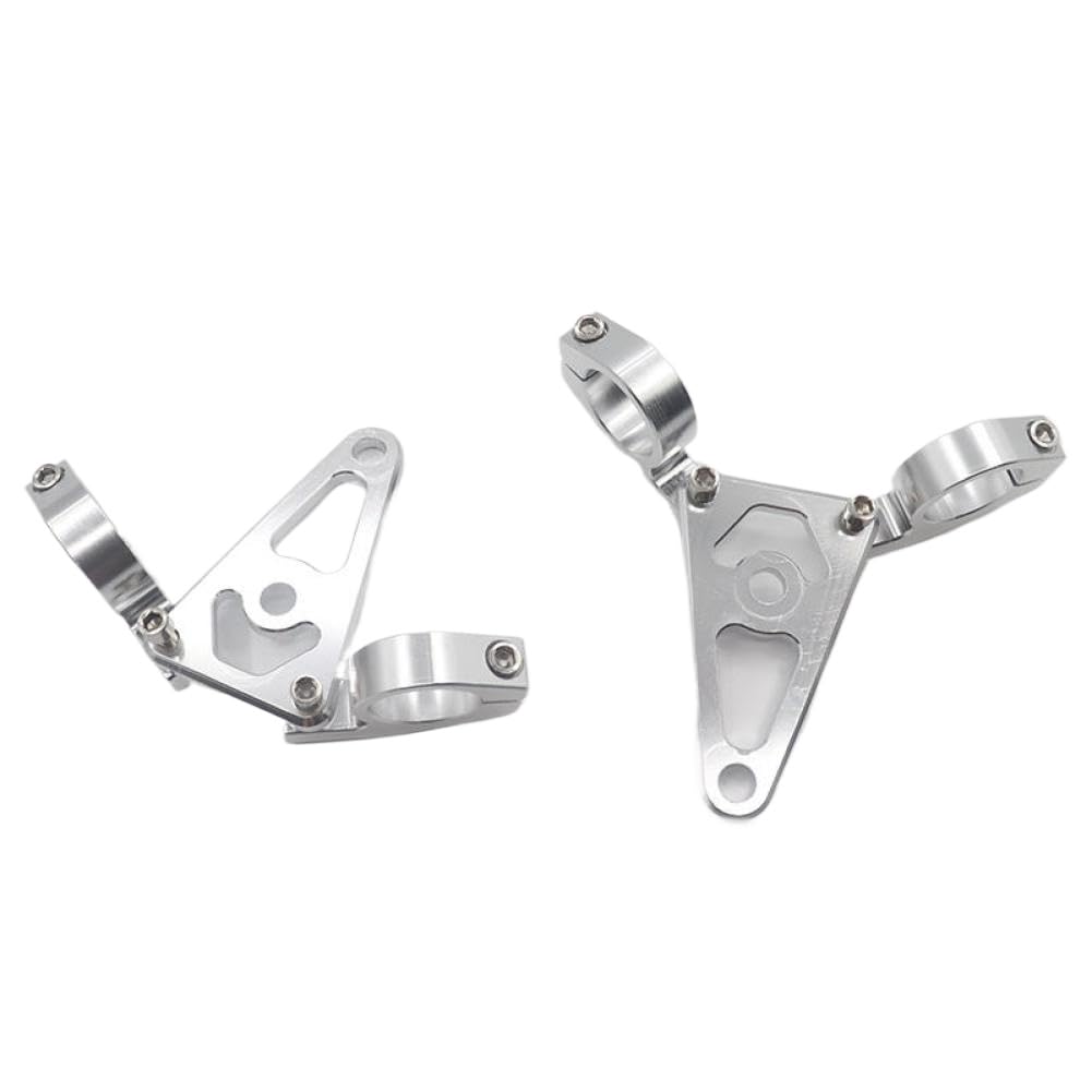 Motorcycle Headlight Mounting Bracket Silver CNC 27mm 30mm 45mm Front Fork Tube(27mm)