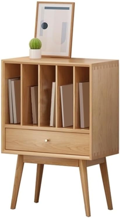 Cd Rack Vinyl Record Wooden Display Cabinet with Drawer Home Multi-Functional Storage Sideboard,