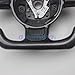 Replacement D Shape Leather Real Carbon Fiber Steering Wheel Compatible With Audi TT MK2 2006-2014 TTS R8 (With Paddles With Buttons)