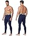 Blueleaf Mens Thermal Compression Pants Fleece Lined Athletic Running Tights Leggings Cold Weather Sports Base Layer Bottoms Winter Gear Navy M