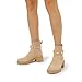 DREAM PAIRS Women's Elastic Chelsea Ankle Boots Fashion Low Chunky Heel Platform Lug Sole Short Booties Shoes,Size 9.5,Nude,SDAB2312W