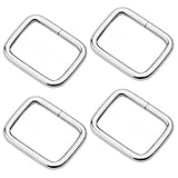 CRAFTMEmore Metal Rectangle Buckle Ring for Bag Belt Loop Strap Heavy Duty Rectangular Cord fits Webbing 5/8