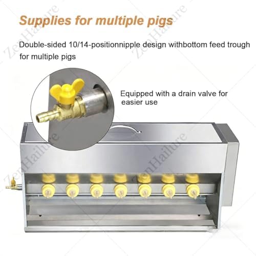 10nipples Automatic Constant Temperature Milk Feeder,10/14 Teats Stainless Steel Piglet Feeder,Sound Simulation Suckling Machine for Lambs,15/20l Nursing Bottles for Multiple Piglets 14heads — view 6