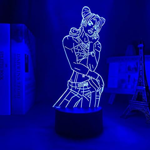 3D LED Light Night Light Optical Illusion Lamp Anime LED Light Jojo Bizarre Adventure Jolyne Cujoh for Bedroom Decor Light Birthday Gift for Him Manga Yo-Yo 3D Lamp HYKK Cover