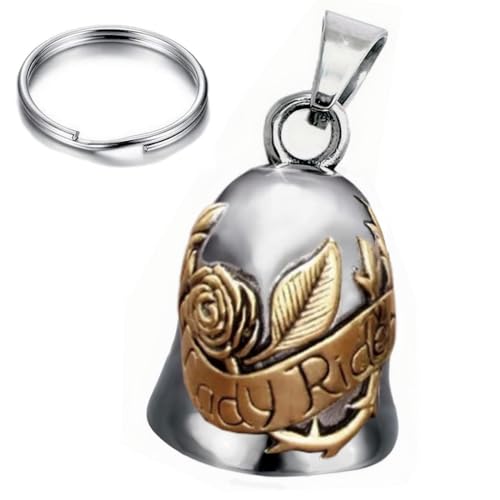 CUSTOMprivé Damen-Motorradglocke guardian bell moto Lady Rider mit Rose. Damen Glücksbringer motorrad Biker, Geschenkbeutel aus Samt