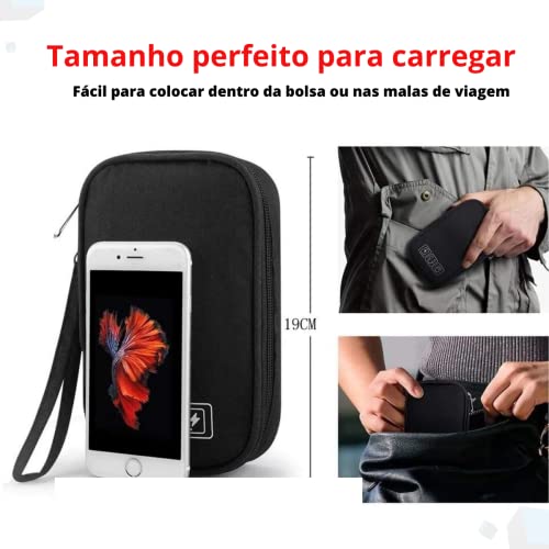Bolsa Organizadora Estojo Para Cabos E Acessórios Eletrônicos (Roxo)