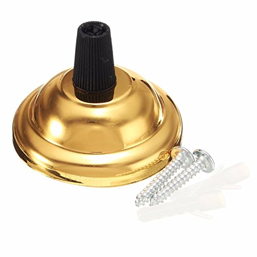 Generic 10pcs Lamp Base Retro Vintage Antique Ceiling Plate Lamp Holder Electroplating Iron E27 Light Accessory for Home Deco - (Color: Antique brass)