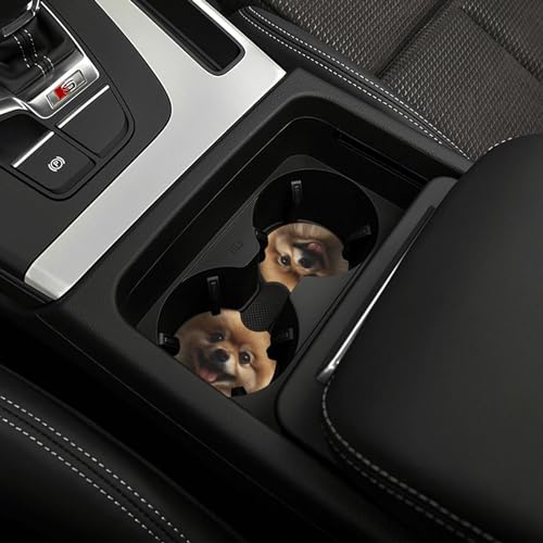 Portavasos para carro, 2 piezas, negro, goma miniatura 6
