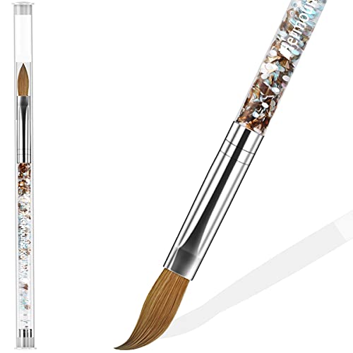 100% Kolinsky Acrylic Nail Brush, Hermounas Professional Nail Brushes for Acrylic Powder Size # 10 Oval Nail Art Brush for Acrylic Application