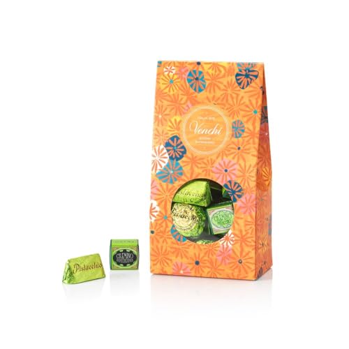 Venchi - Estuche Regalo Murrine con Bombones de Pistacho Surtidos, con Chocolate Blanco, 303 g, Sin Gluten, Sin Colorantes, Sin Conservantes, Idea de Regalo