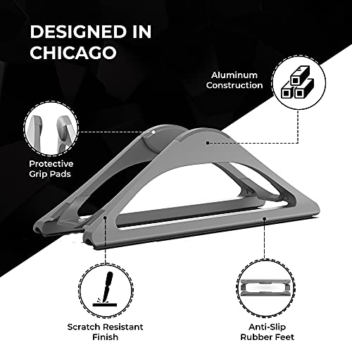 Humancentric Vertical Laptop Stand For Desks (Space Gray) | Adjustable Holder To Dock Apple Macbook, Macbook Pro, And Other Laptops To Organize Work & Home Office #TOP4