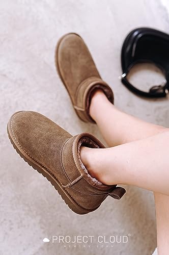 Image of Project Cloud Genuine Leather Ankle Boots for Women - Water Resistant with Memory Foam Insole Winter Boots - Trending Shoes & Comfortable Women's Ankle Boots (Hippy)