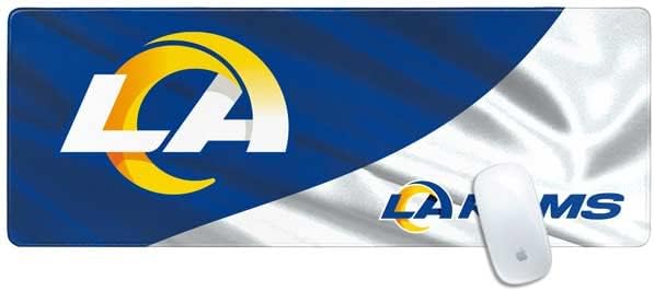Skinit Medium Gaming Mouse Pad - Officially Licensed NFL Los Angeles Rams Blitz Series Design with Stitched Edges, Waterproof, Non-Slip Rubber Base, Desk Mat for Keyboard & Mouse