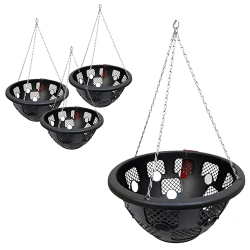 DIVCHI 14 Inch Indoor Outdoor Balcony Patio Hanging Basket Set of 4