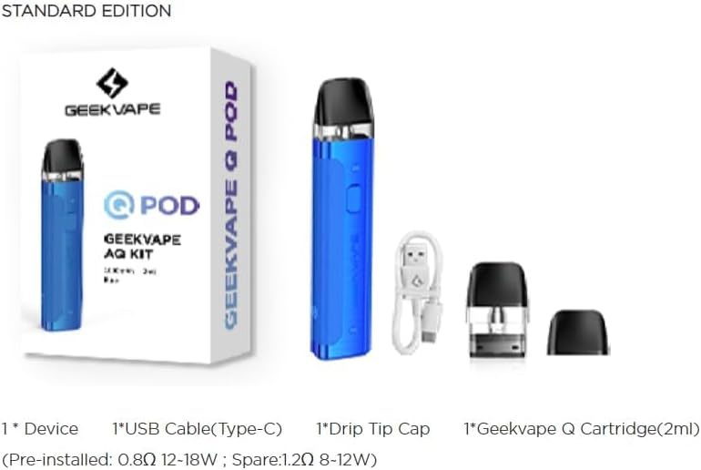 GEEKVAPE AQ (Aegis Q) Pod Kit 1000mAh battery and charging