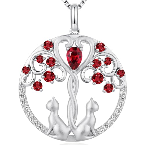 jiamiaoi Collier Chat, Plaqué or Blanc 18K s925 Argent Sterling avec Pendentif Chat pour Femmes