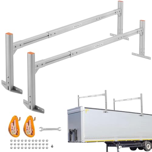 Ladder Rack for Trailer 800LB Aluminium Trailer Ladder Rack Fit for Open and Enclosed Trailers for 6.0-8.2 Wide Trailers (Silvery)