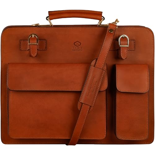Time Resistance Leather Briefcase for Men