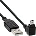 Produktbild InLine® 34203 USB 2.0 Mini-Kabel, Stecker A an Mini-B Stecker (5pol.) unten abgewinkelt 90°, schwarz, 0,3m
