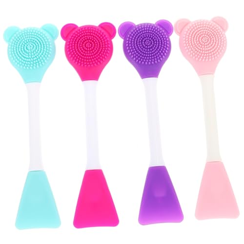 TOYZFRIENDY 4 piezas Cepillo Facial Doble Punta de Aplicador Mascarilla Limpiador Cuidado Portátil para Diario