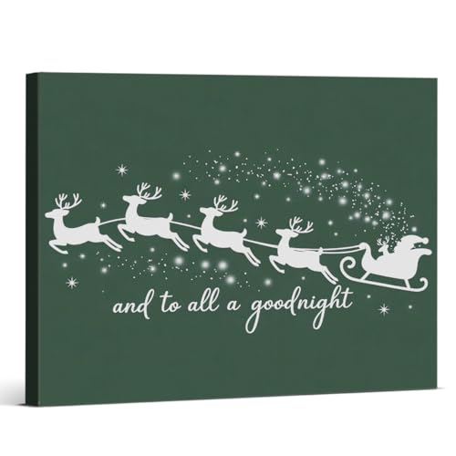 Classic Christmas Decorations - Trendy Reindeer Sleigh Wall Art Picture