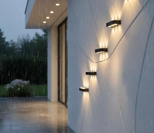Image of FILLISKA LED Indoor /Outdoor Wall Light, IP-65 Rainproof & Shockproof Body. (Slim MattBlack 3up + 3down)