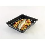 recubrimiento antiadherente AEG E4OHDT01 - Bandeja de horno (Pescados, Lasaña, Verduras, Horno, Rectangular, Black, 470 mm, 390 mm)