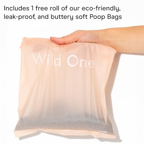 Wild One Dog Poop Bag Holder and Dispenser with Leash Attachment, Leak Proof, Easy Twist Top for Refills, Includes 1 Roll Poop Bags, Blue - Thumbnail 5