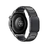 Cinturino in titanio+silicone 22mm for Huawei Watch Ultimate 2 GT6 GT5 Pro GT4 46mm Sostituisci il braccialetto in metallo accessori(Black Black,For GT5 Pro 46mm)