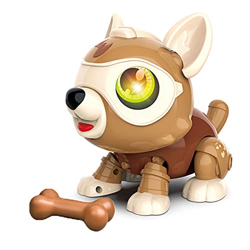lifcasual Brinquedo de cão robô para crianças DIY brinquedo brinquedo interativo inteligente brinque