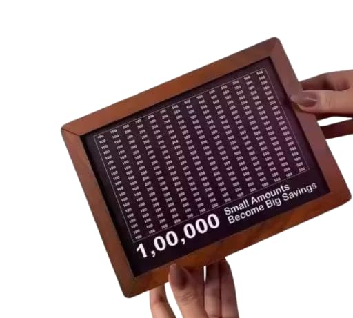 ?1,00,000 Savings Challenge Wooden Money Frame | Money Saving Box with Tracker | Motivational Piggy Bank for Home & Office-DAANI_30-image-15
