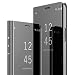 Produktbild QPOLLY Hülle Kompatibel mit Huawei Honor View 20 Spiegel Handyhülle Ultra Dünn Clear View Flip Case Mirror Slim PU Leder Flip Schutzhülle handyhülle mit Standfunktion für Huawei Honor V20,Schwarz