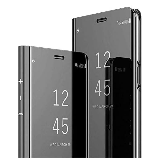 JAWSEU JW00991-all Galaxy S8 skal, Galaxy S8 spegel fodral, mobilskal Samsung G svart